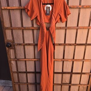 SHEIN Rust Backless Dress